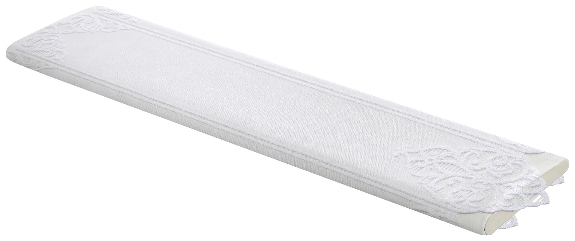 Scheibengardinen-Meterware Broché Ornament weiß H: ca. 90 cm