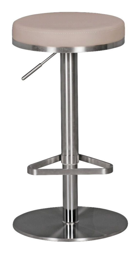 Barhocker beige Edelstahl Kunstleder Edelstahl B/H/T: ca. 38x82x38 cm