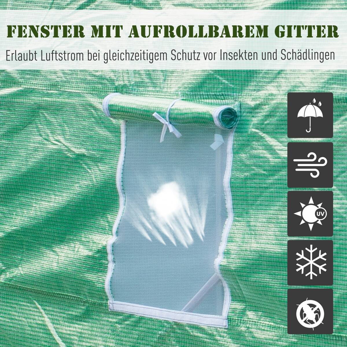 Outsunny Foliengewächshaus B/H/L: ca. 200x200x450 cm