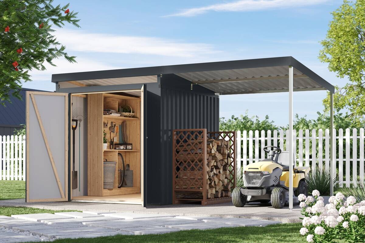 Karibu Gartenhaus Indra 2 anthrazit B/H/T: ca. 206x213x206 cm
