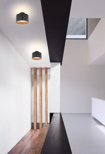 GLOBO Deckenleuchte Jenny schwarz Satiniert Aluminium Kunststoff H/D: ca. 11x14 cm