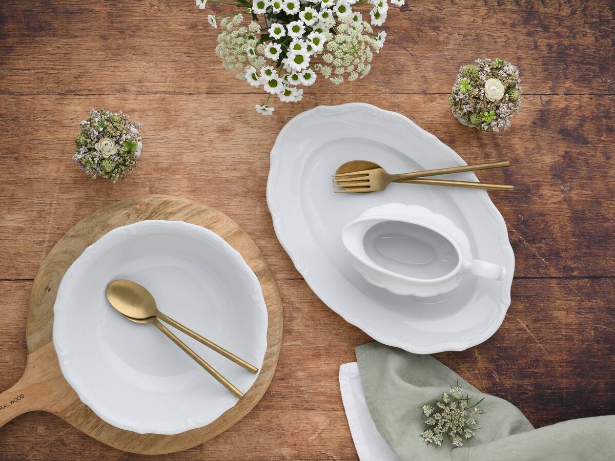 CreaTable Servier-Set Maria Theresia weiß Porzellan