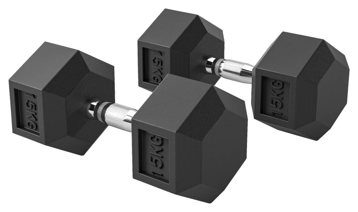 HOMCOM Gummi-Hantel schwarz Gummi B/H/L: ca. 15,5x33,6x15,5 cm