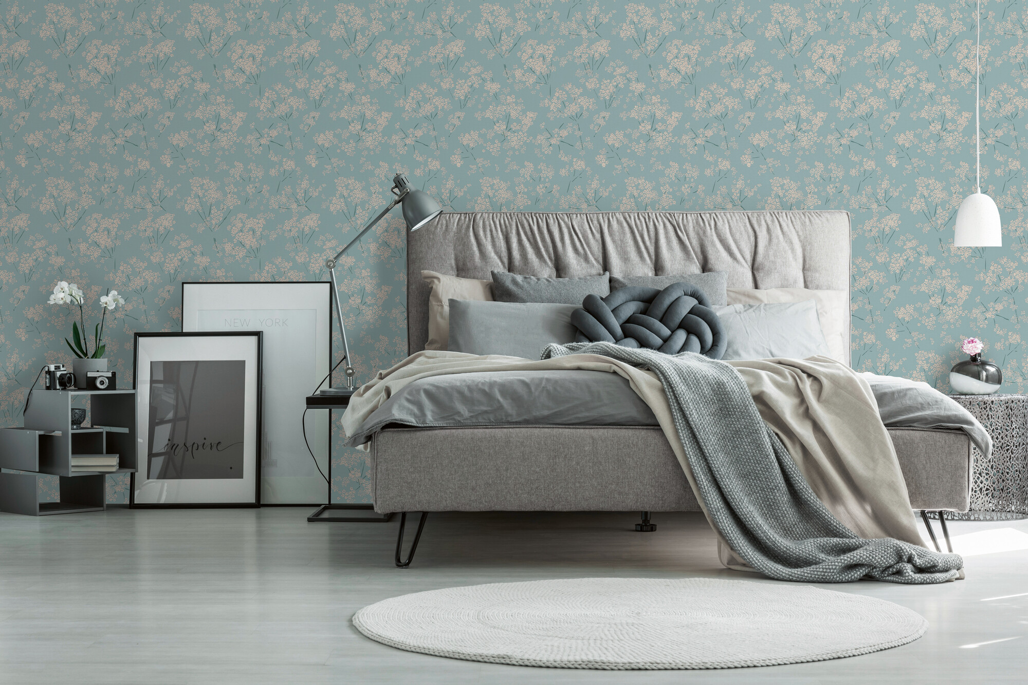 A.S.Creation Vliestapete türkis beige B/H/D: ca. 53x1005x8,6 cm