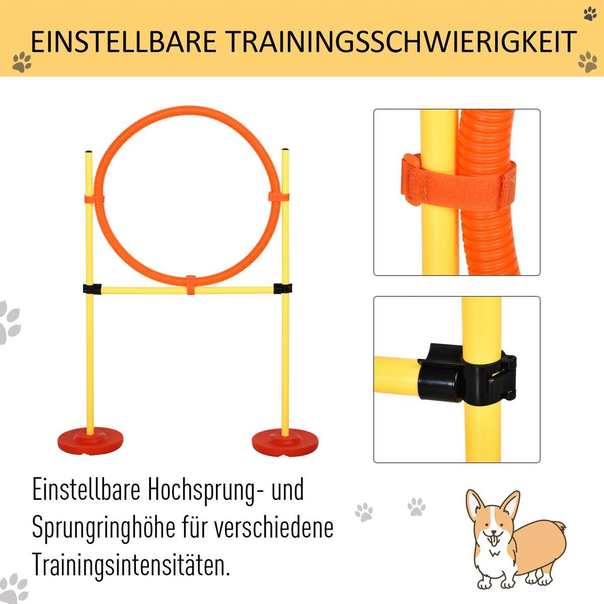 PawHut Agility gelb Kunststoff B/H/L: ca. 128x100x23 cm