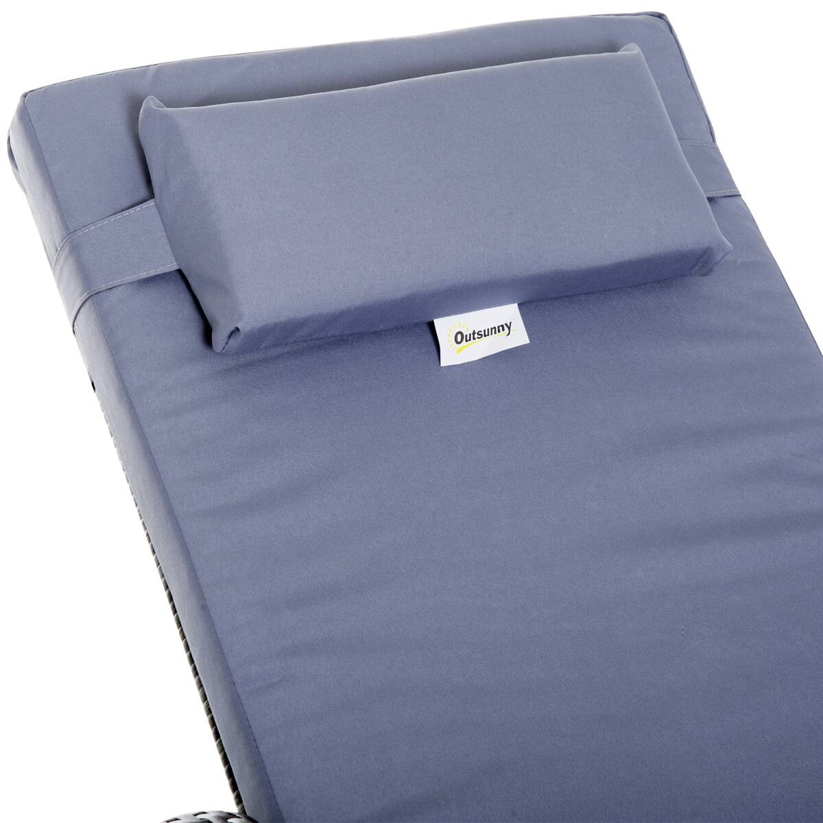 Outsunny Gartenliege grau Metall