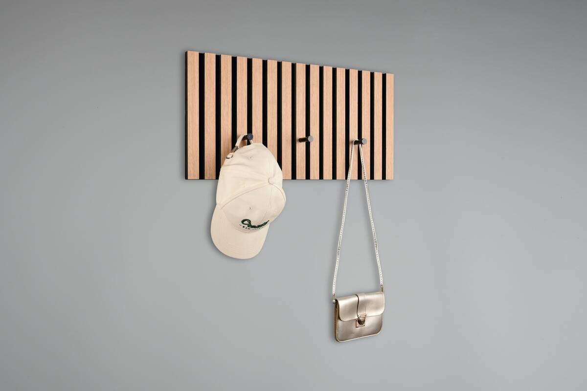 Wandgarderobe Grace Eiche schwarz B/H/T: ca. 60x30x7 cm