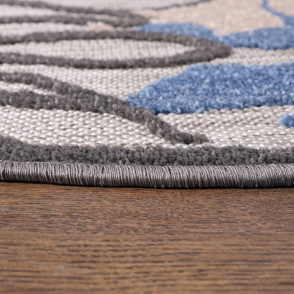 Sanat Outdoorteppich FLORAL grau B/L: ca. 120x120 cm