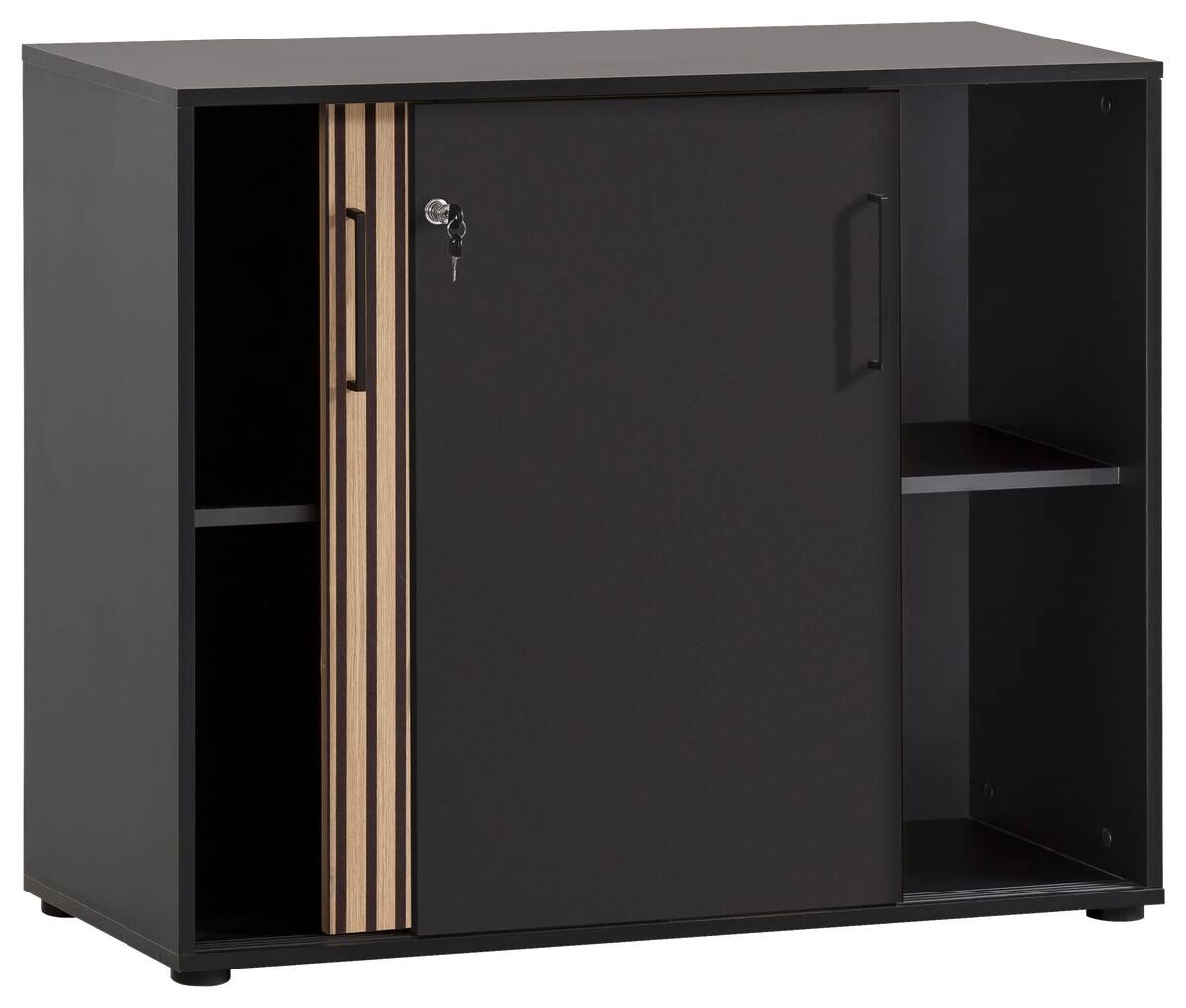 Büroschrank Hank schwarz matt B/H/T: ca. 100,1x83,6x41 cm