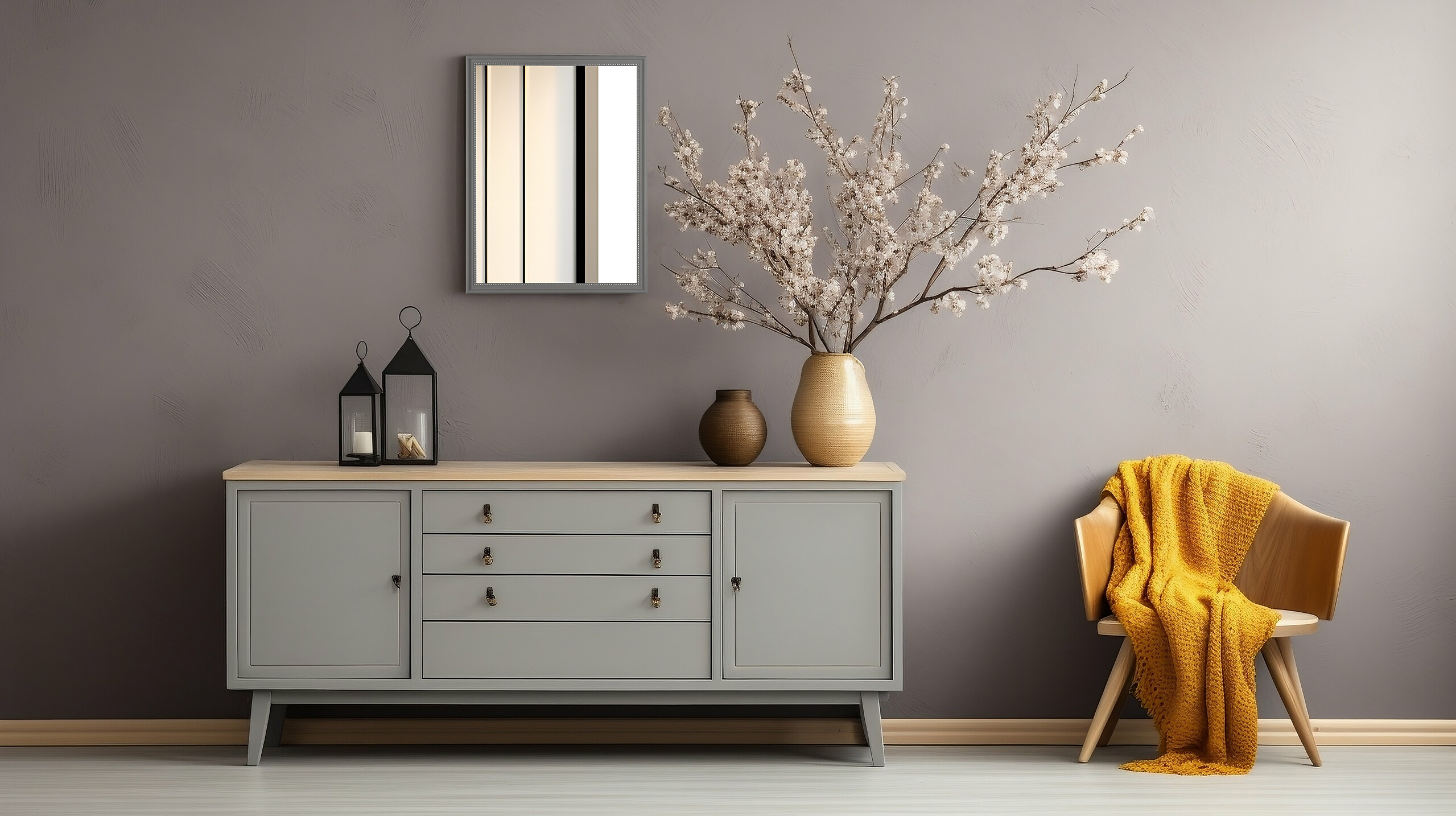 Mirrors&More Rahmenspiegel ELENOR grau silber Optik B/H/T: ca. 34x45x1,5 cm