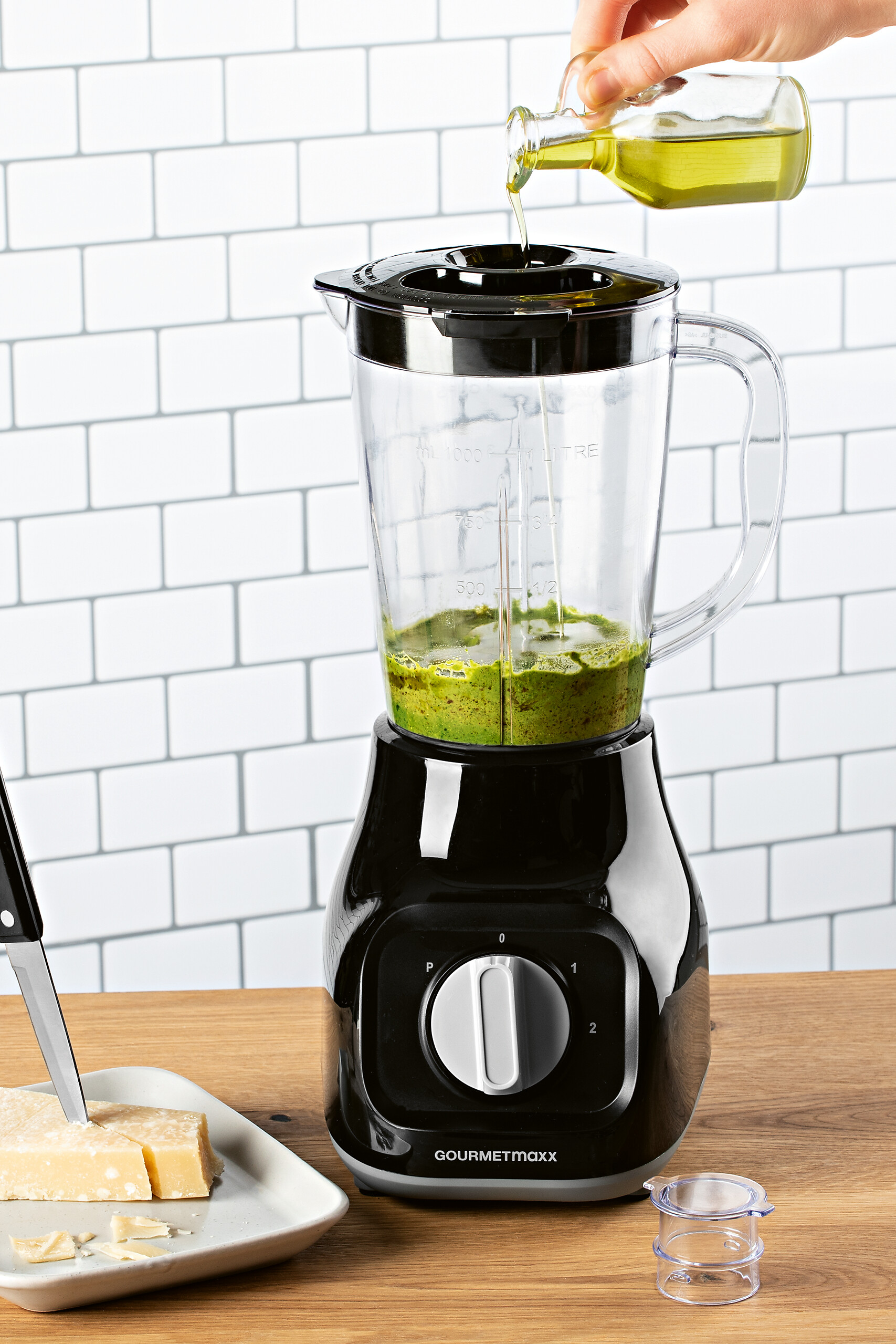 GOURMETmaxx Standmixer schwarz Edelstahl B/H/L: ca. 17,5x37,5x21 cm