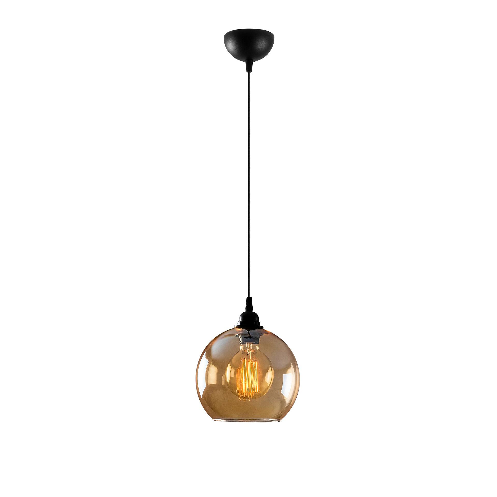 Opviq Pendelleuchte gold schwarz Glas B/H/T/L/D: ca. 20x116x20x20x20 cm E27 1 Brennstellen