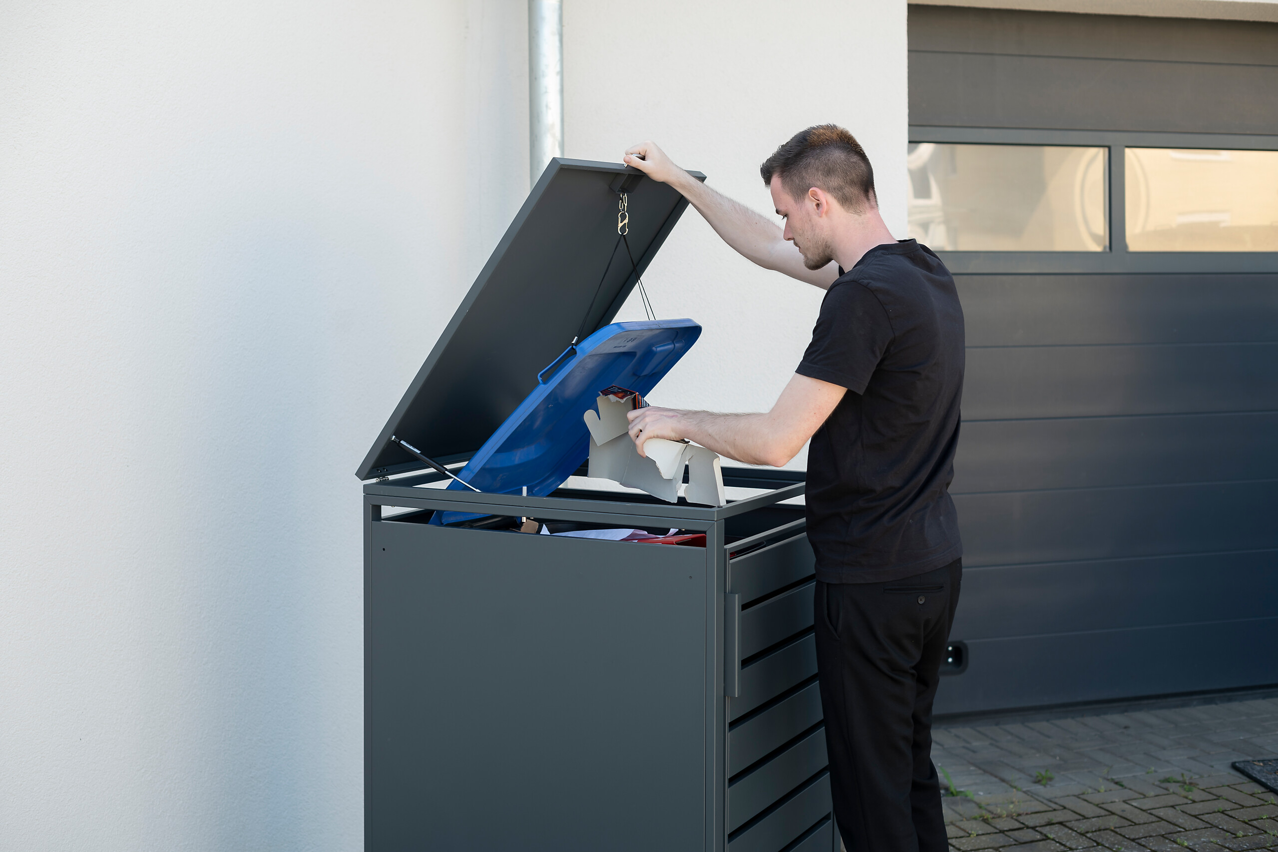 Westmann Mülltonnenbox 1-fach Kubus anthrazit B/H/L: ca. 80x116x60 cm