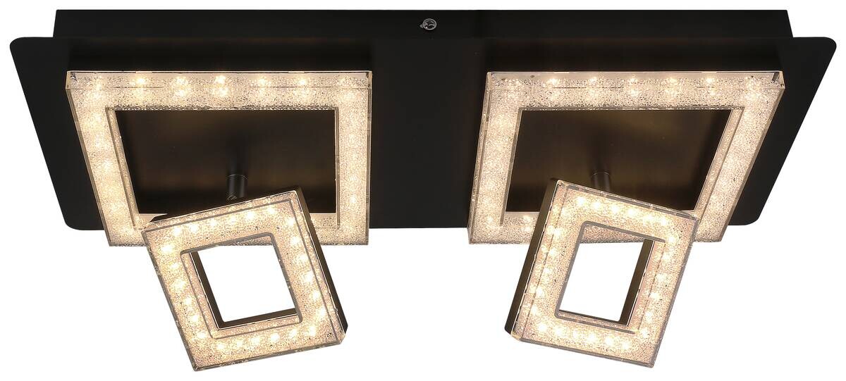 Deckenleuchte Timo schwarz Metall Acryl B/H/L: ca. 19x8x44 cm