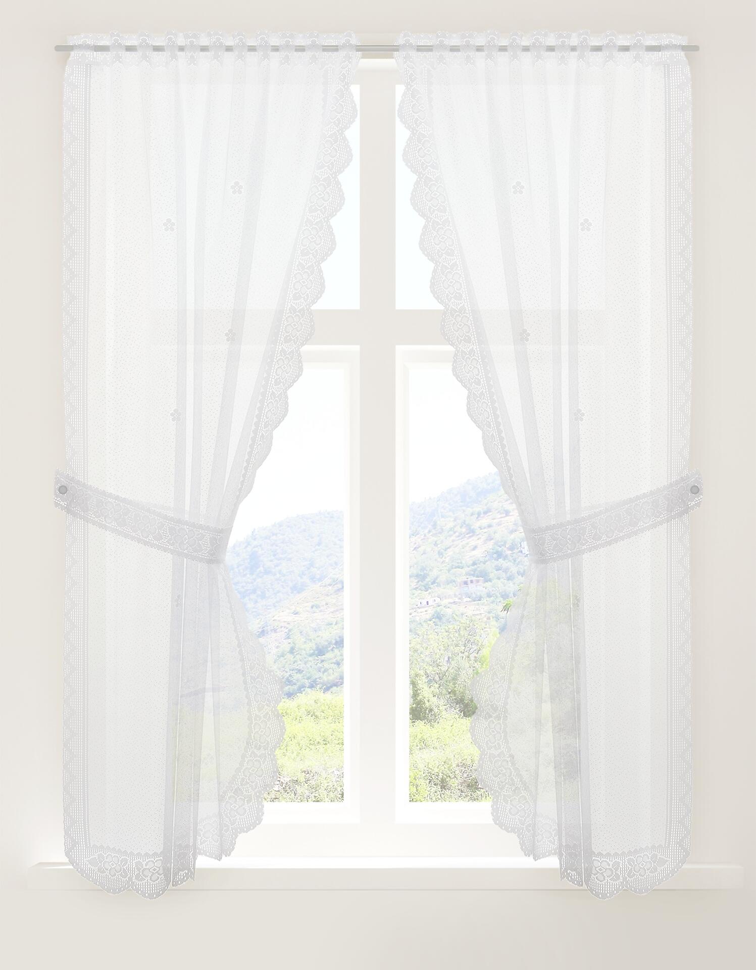creative lifestyle Landhausgardine Bern weiß B/L: ca. 90x160 cm
