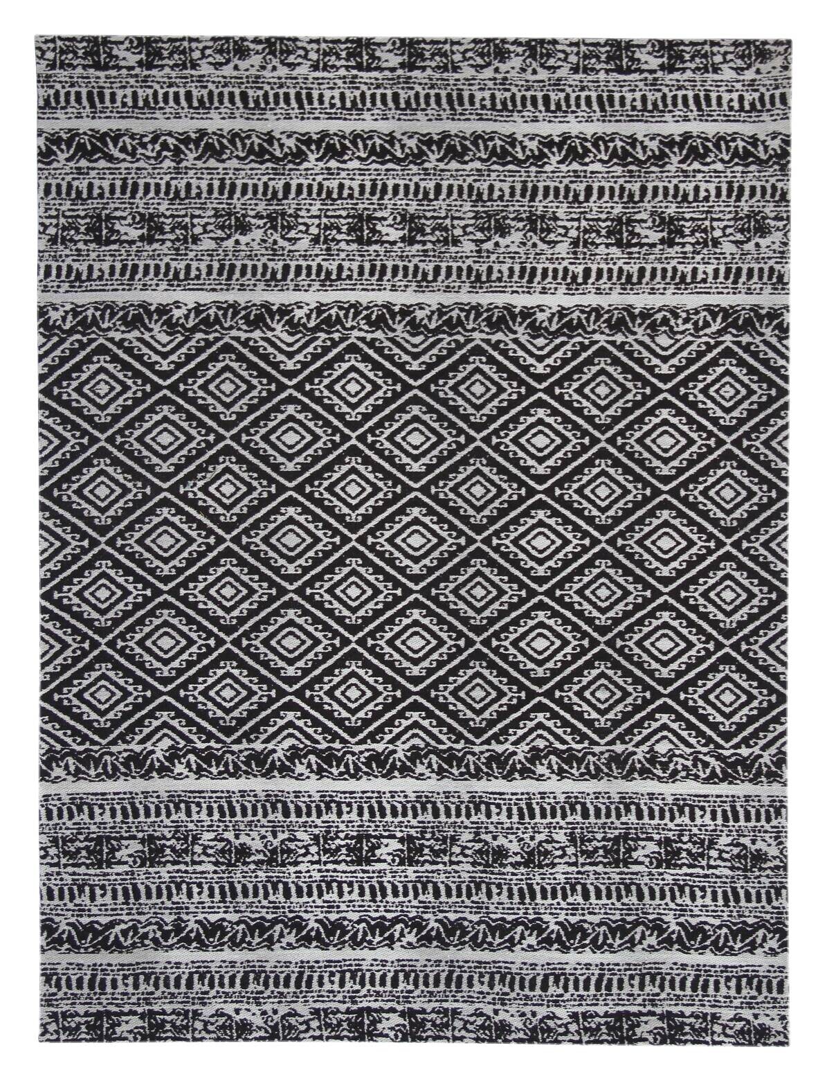 Kayoom Flachgewebeteppich Sunny 110 schwarz B/L: ca. 120x170 cm