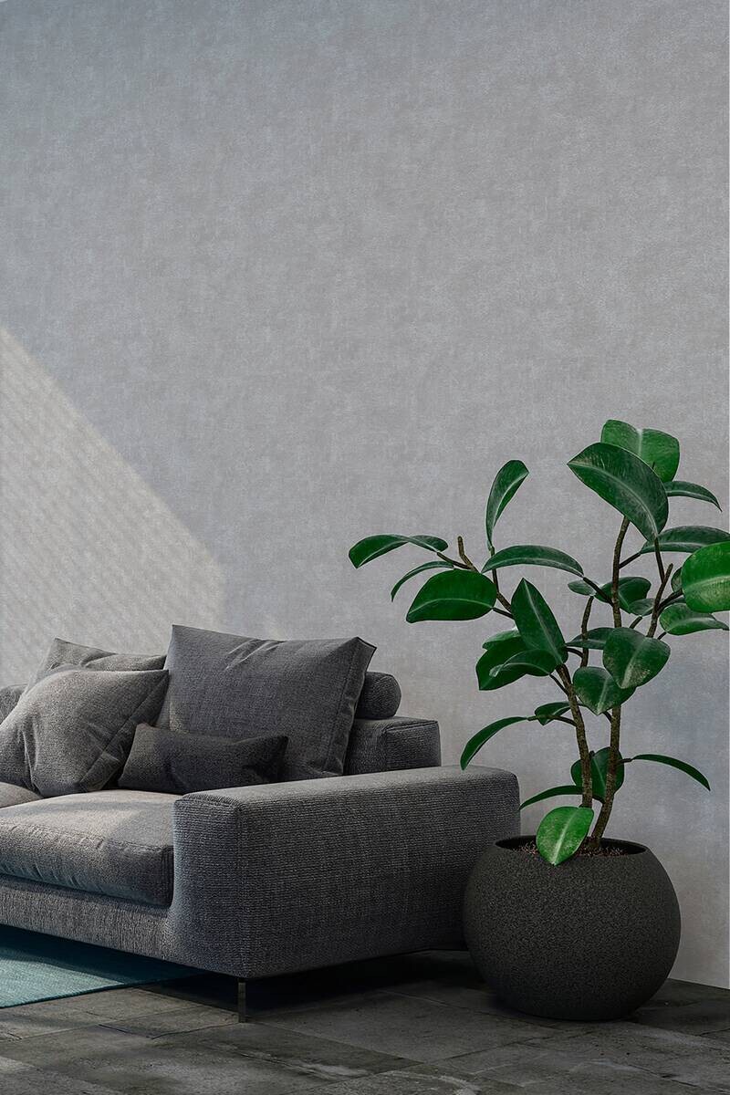 A.S.Creation Vliestapete Elements Uni grau B/L: ca. 53x1005 cm