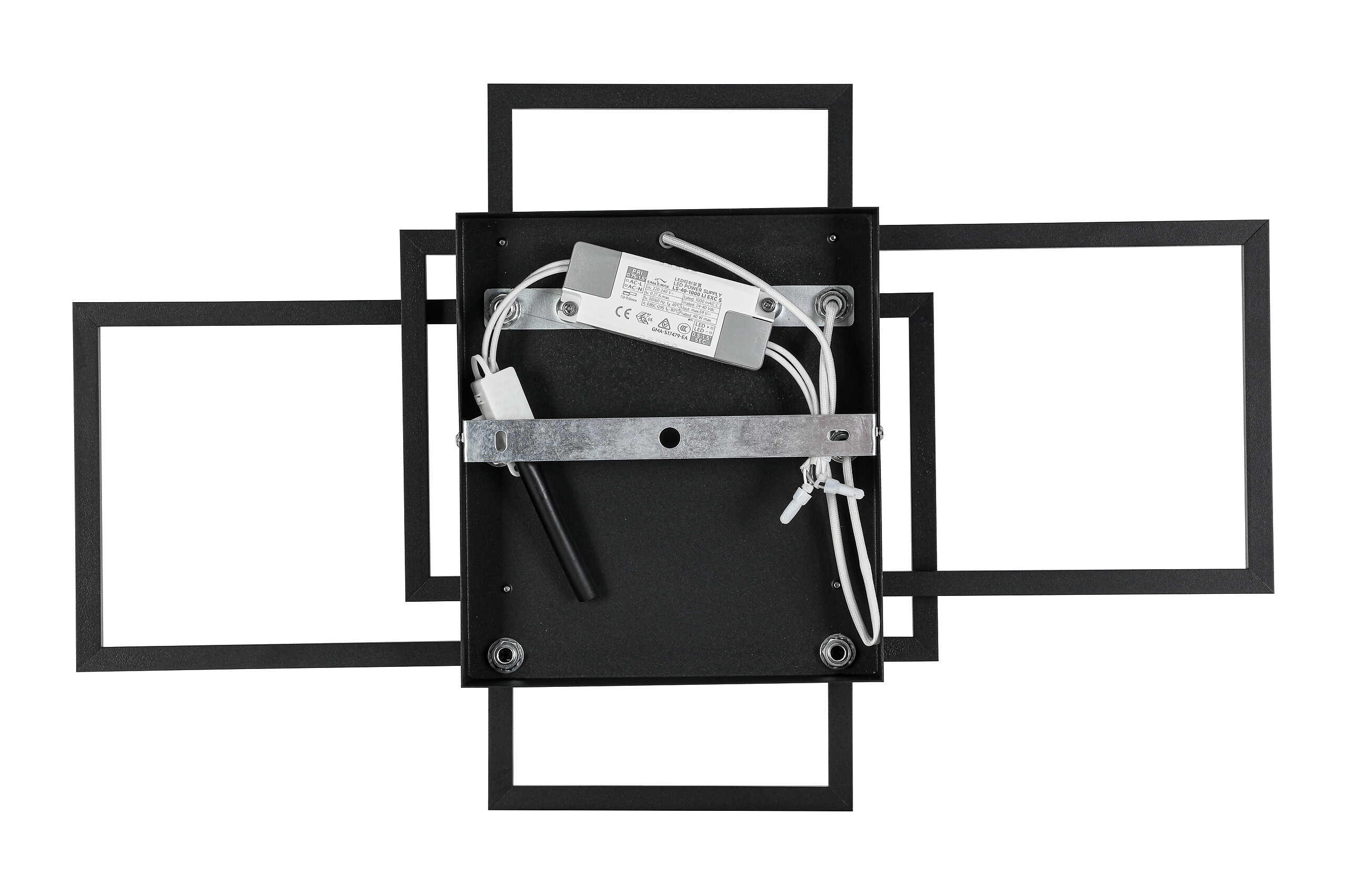 Nolo LED-Deckenleuchte Twin schwarz Metall B/H/L: ca. 36x9,1x58 cm