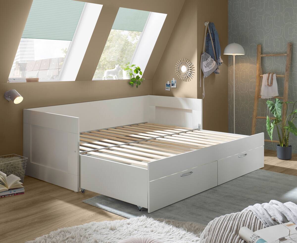 Funktionsbett weiß Liegefläche B/L: ca. 90x200 cm