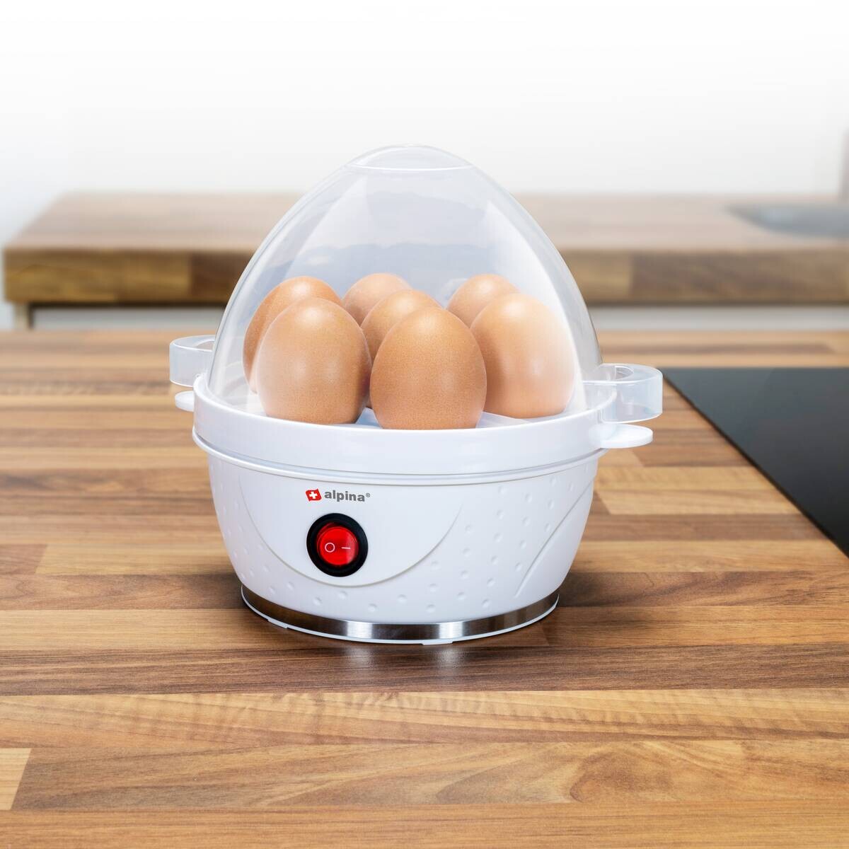 Eierkocher weiß Kunststoff B/H/L: ca. 17x18x16,5 cm