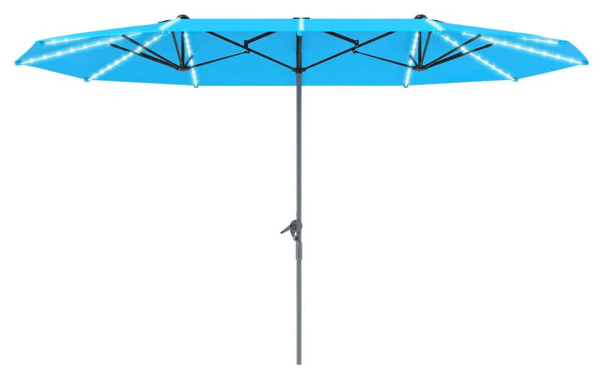 Outsunny Doppelsonnenschirm blau Aluminium B/H/L: ca. 267x249x451 cm