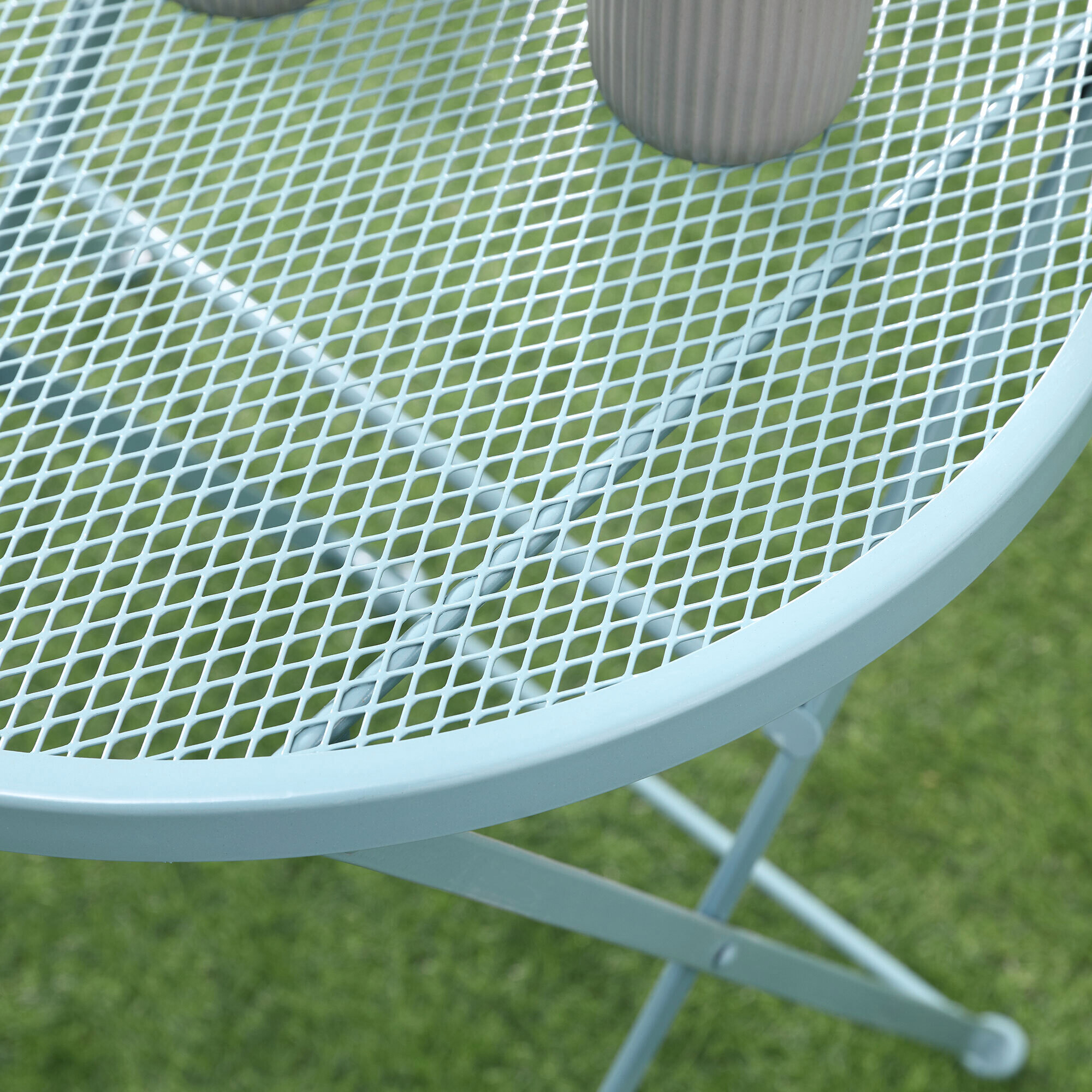 Outsunny Balkonset hellblau Metall H/D: ca. 70x56 cm