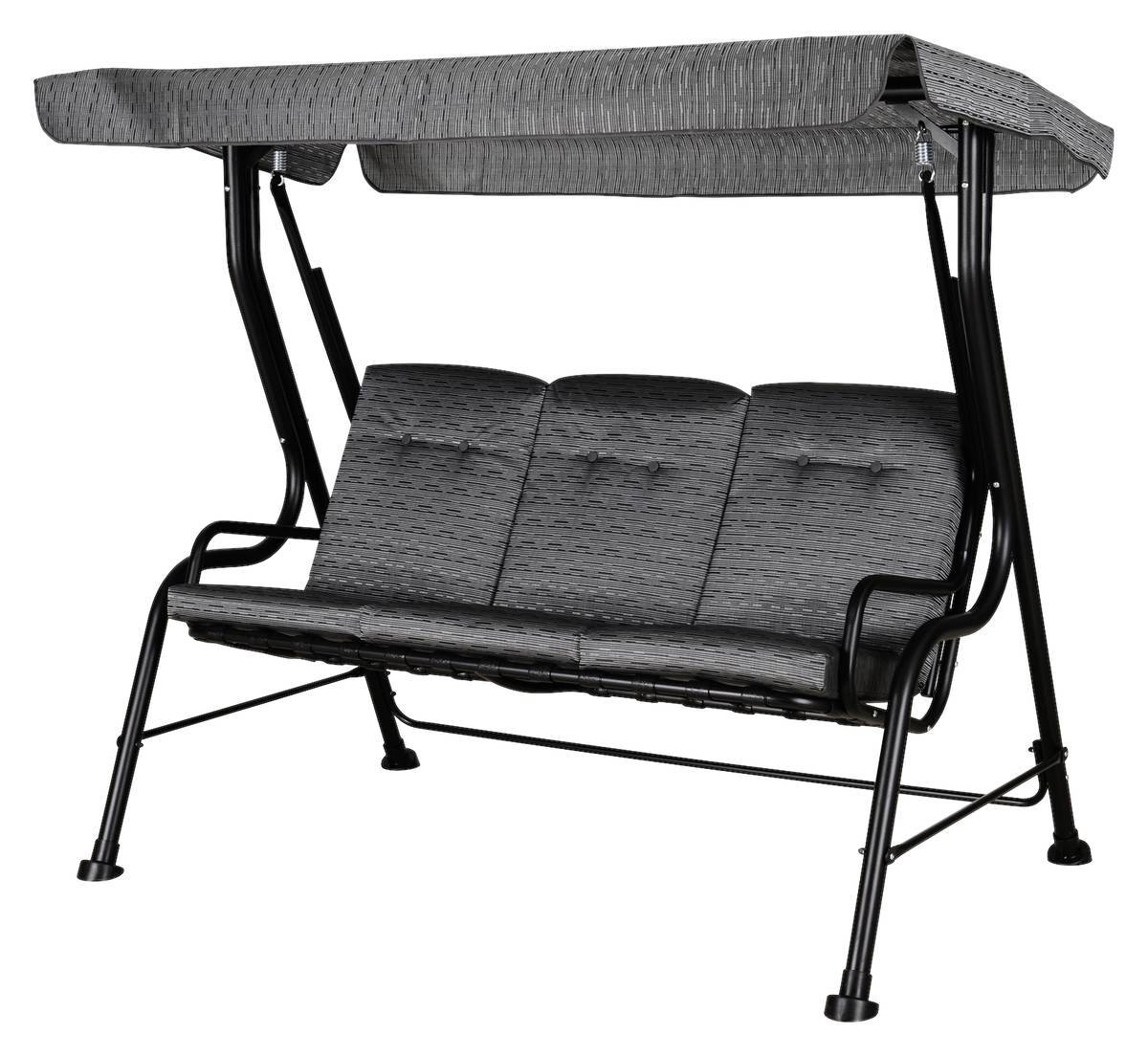 Outsunny Hollywoodschaukel schwarz Stahl B/H/T: ca. 200x170x120 cm