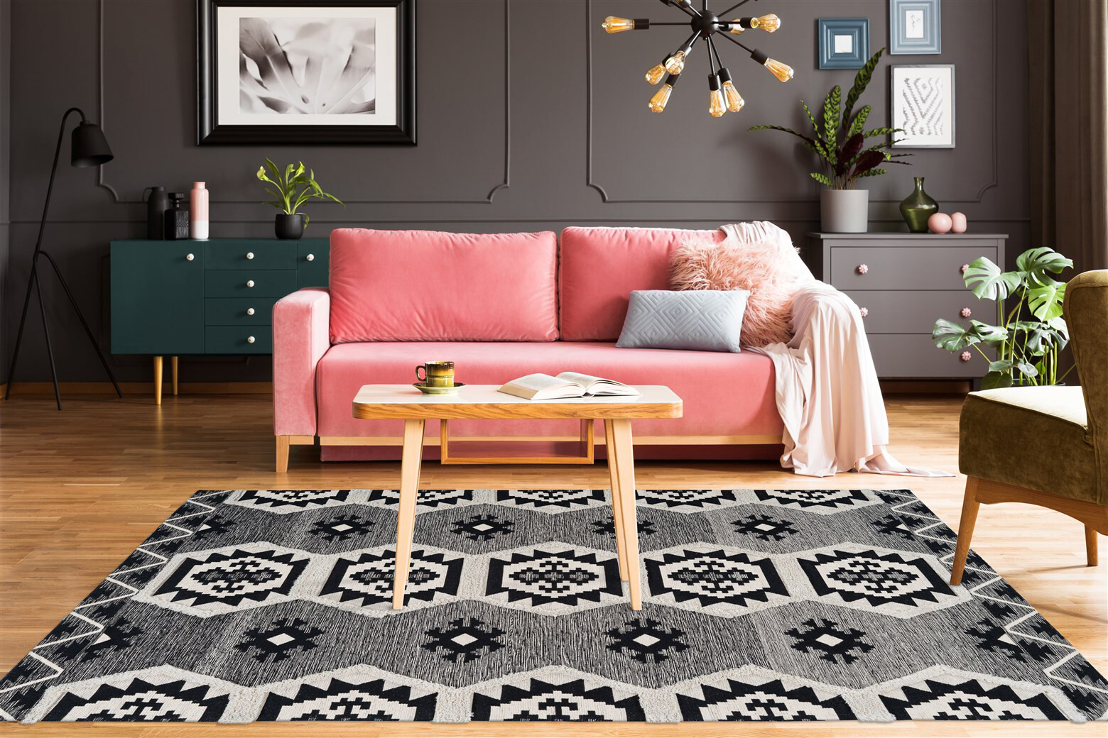 Arte Espina Kurzflorteppich Ethnie 325 grau B/H/L: ca. 80x1x150 cm