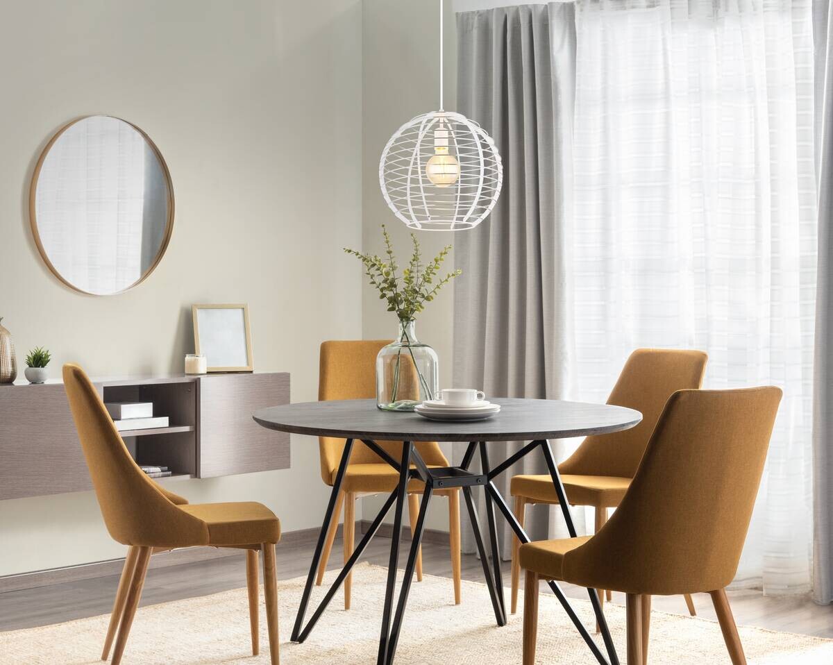 GLOBO Hängeleuchte Chrom weiß Metall Aluminium B/H/L: ca. 40x39,5x40 cm E27 1 Brennstellen