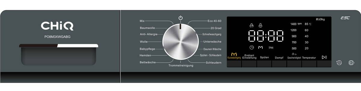 CHiQ Waschmaschine PO8M3XWGABG blau B/H/L: ca. 60x85x53 cm ca. 8 kg