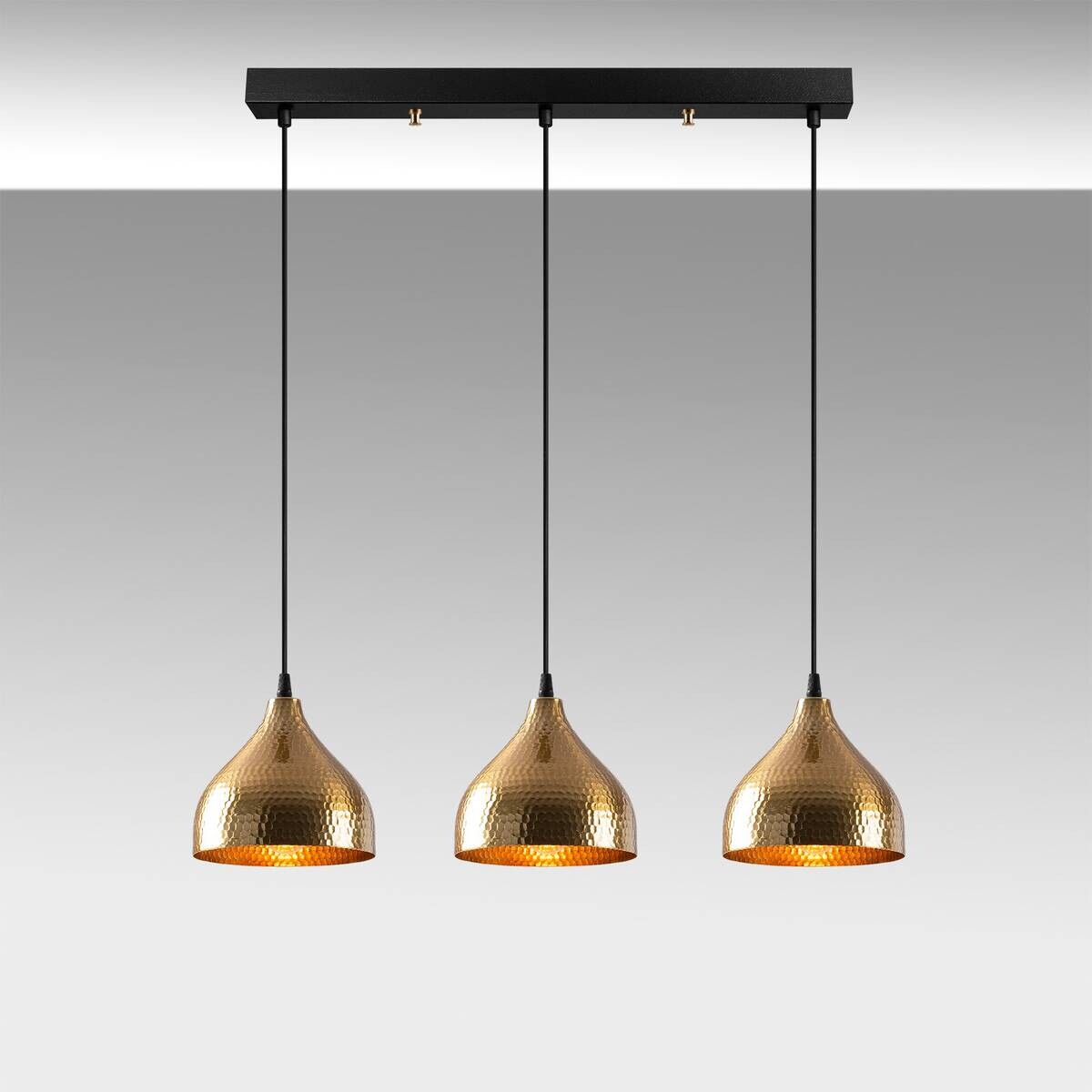 Opviq Pendelleuchte Tattoo bronze Metall B/H/T/L/D: ca. 18x114x18x68x18 cm E27 3 Brennstellen