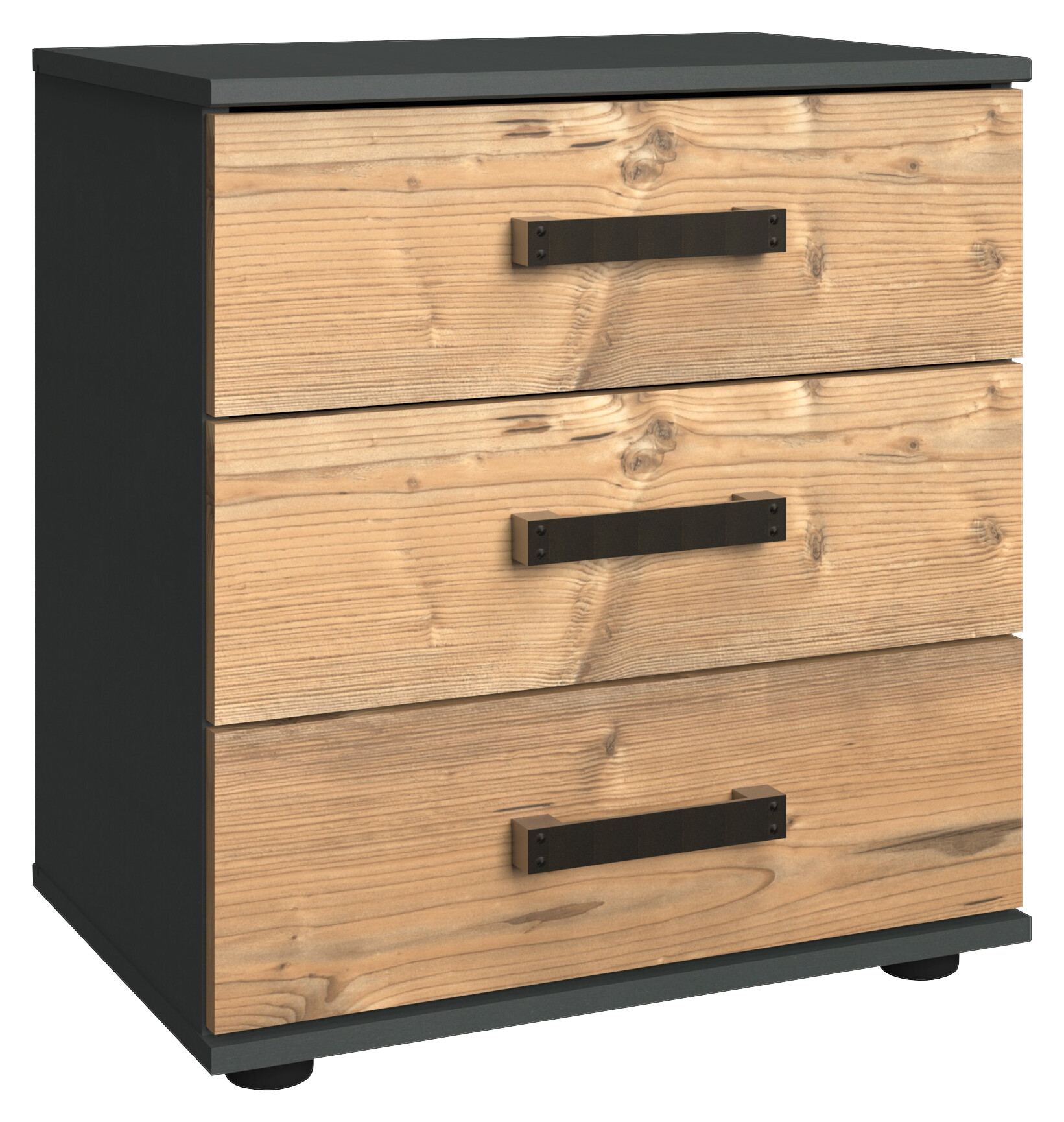 Nachtkonsole Stockholm braun Nachbildung B/H/T: ca. 52x58x38 cm