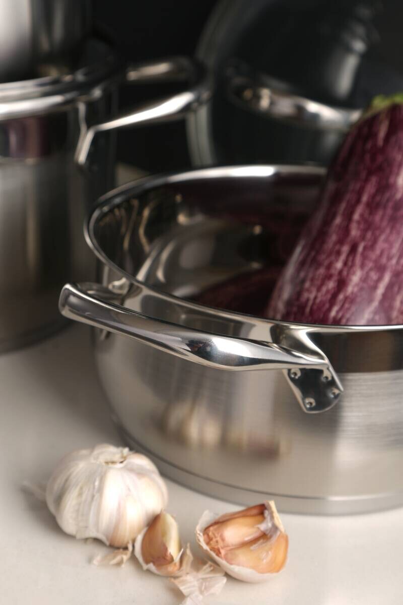 BERGNER Kasserolle GOURMET silber Edelstahl B/H/L/D: ca. 21,5x14x29,5x20 cm