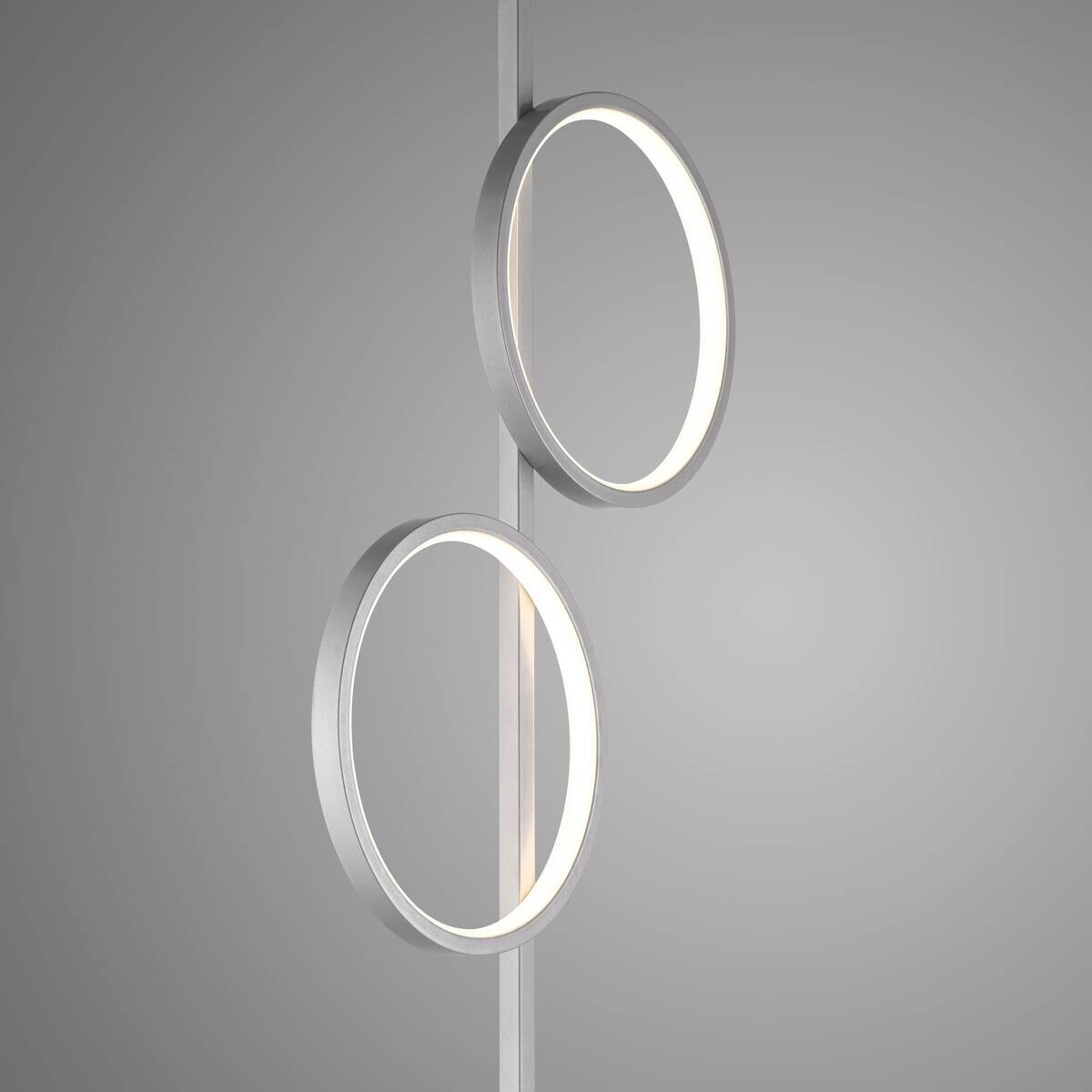 Just Light LED Stehleuchte Mini-Ritus silber Eisen 2 Brennstellen