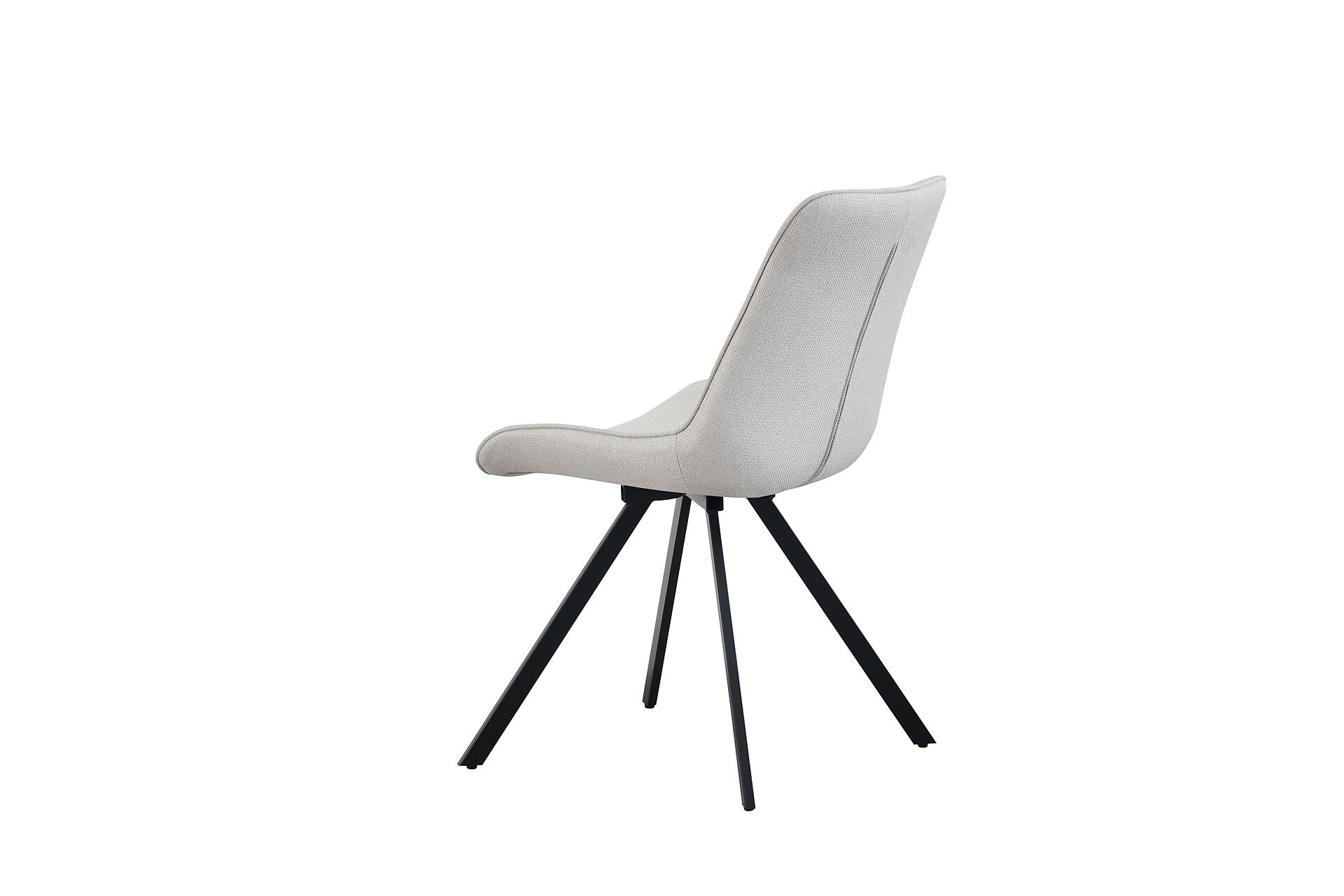 Drehstuhl EMILIA, 2er Set creme schwarz Webstoff B/H/T: ca. 52x85x61 cm