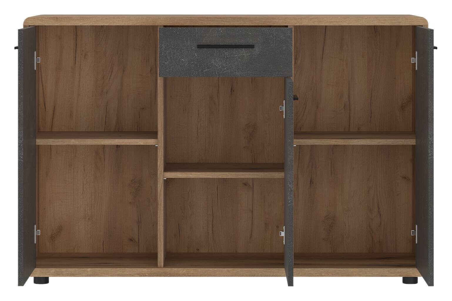 Kommode Fontana Eiche Evoke Coast Nachbildung Beton dunkel Optik B/H/T: ca. 132x87x40 cm