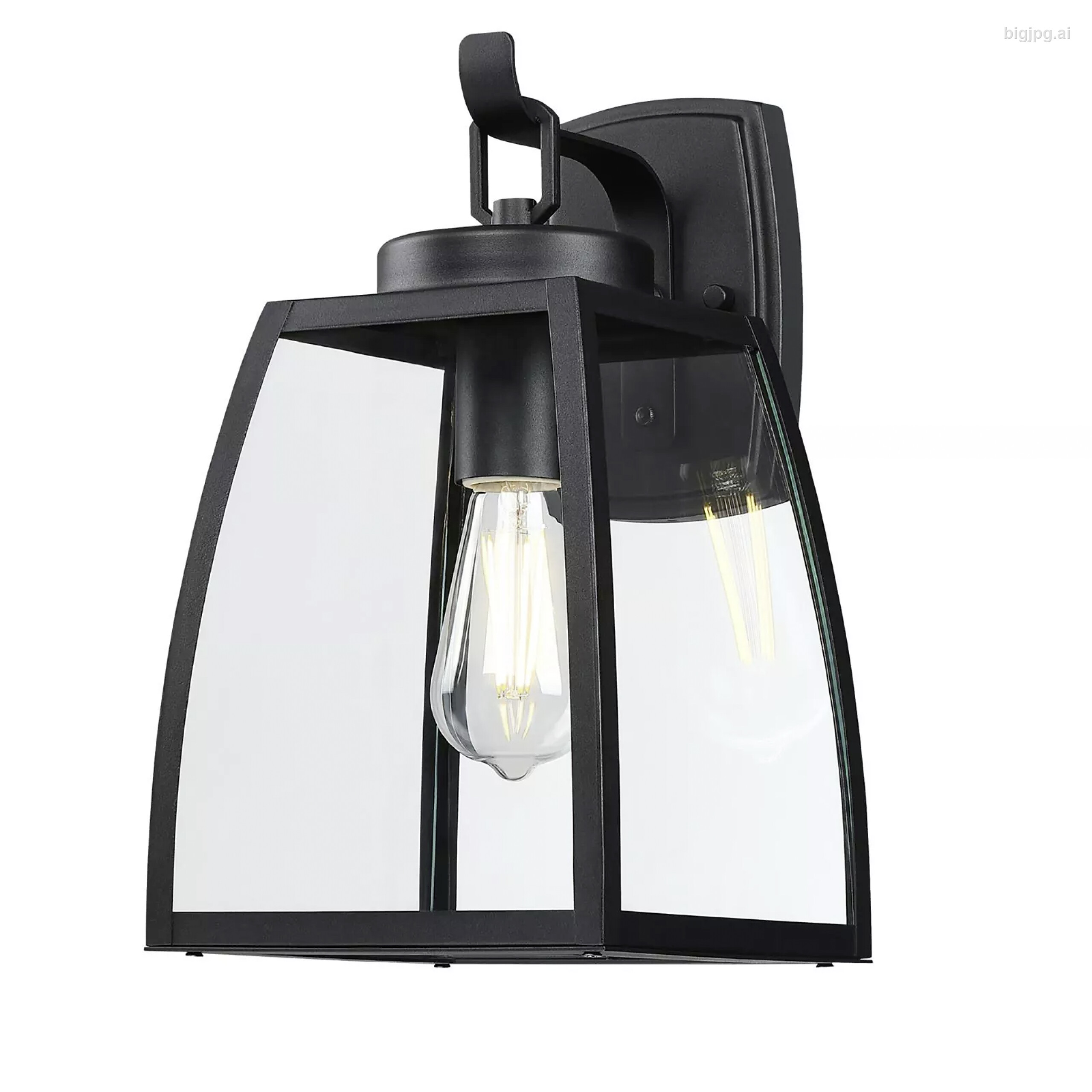 Westinghouse Außenwandleuchte Niko mattschwarz Metall Glas B/H/L: ca. 20x35x23 cm E27 1 Brennstellen