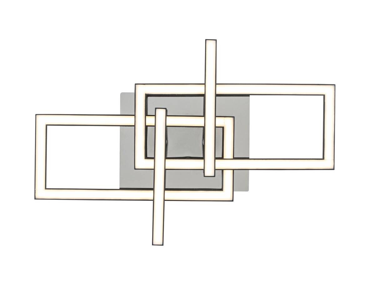 Nolo LED Deckenleuchte Harald schwarz Chrom Kunststoff Metall B/H/L: ca. 28,5x7x42 cm 1 Brennstellen