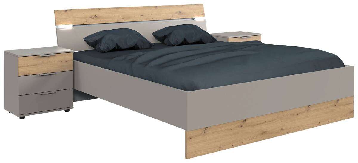 Bettanlage Paderborn Sahara grau B/H/T: ca. 284x96x210 cm Liegefläche B/L: ca. 180x200 cm