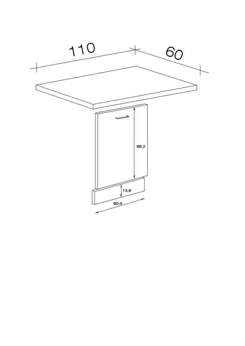 Geschirrspüler- Frontset Capri schwarz matt B/H/T: ca. 110x85x60 cm