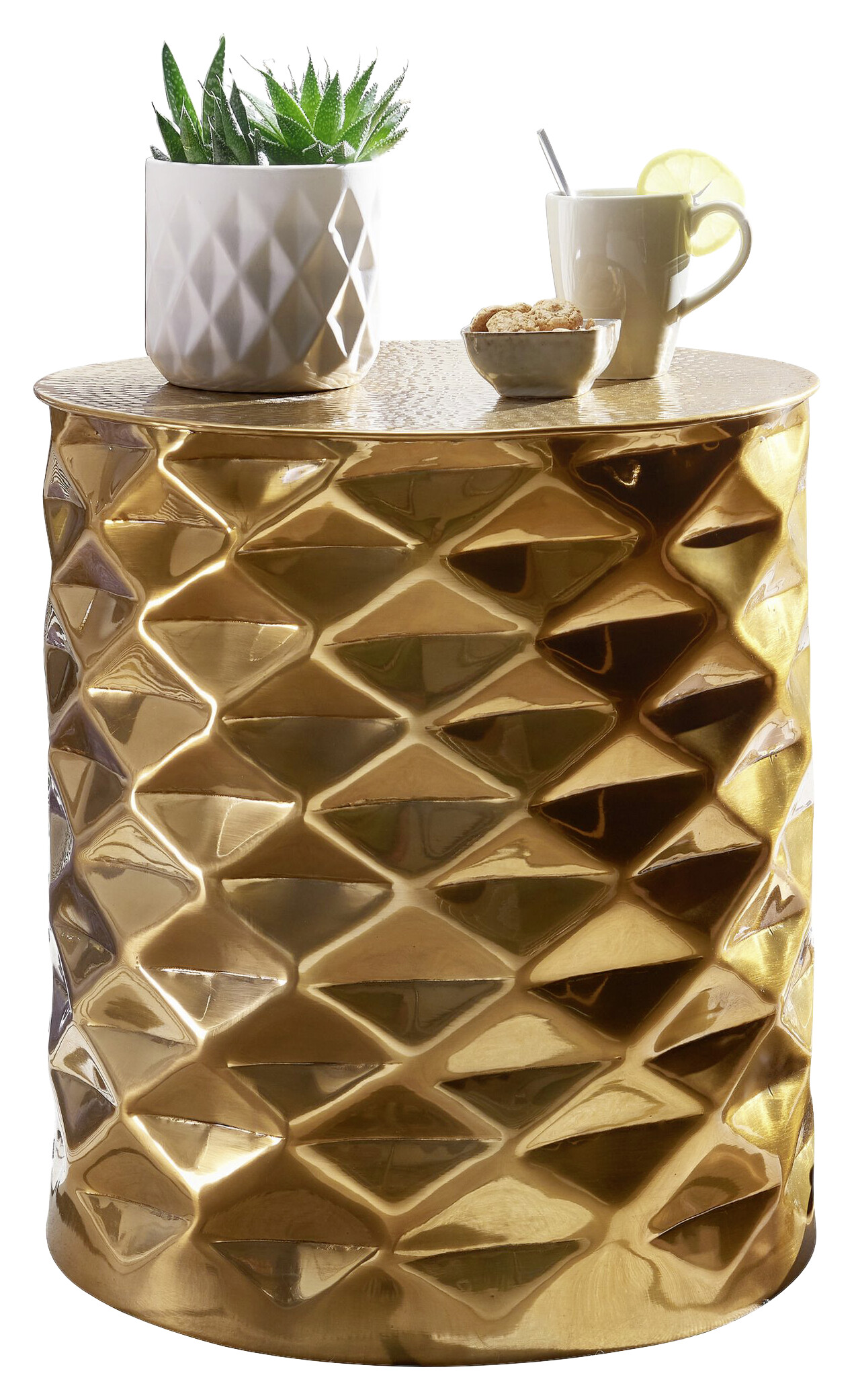 Beistelltisch gold Aluminium B/H/T: ca. 43,5x48x43,5 cm