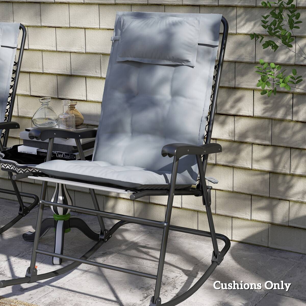 Outsunny Liegenauflage 2er Set hellgrau Polyester B/H/L: ca. 50x5x116 cm