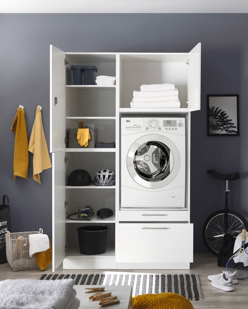 Respekta Hauswirtschaftsraum-Set Clara weiß matt B/H/T: ca. 117,4x200x67,6 cm