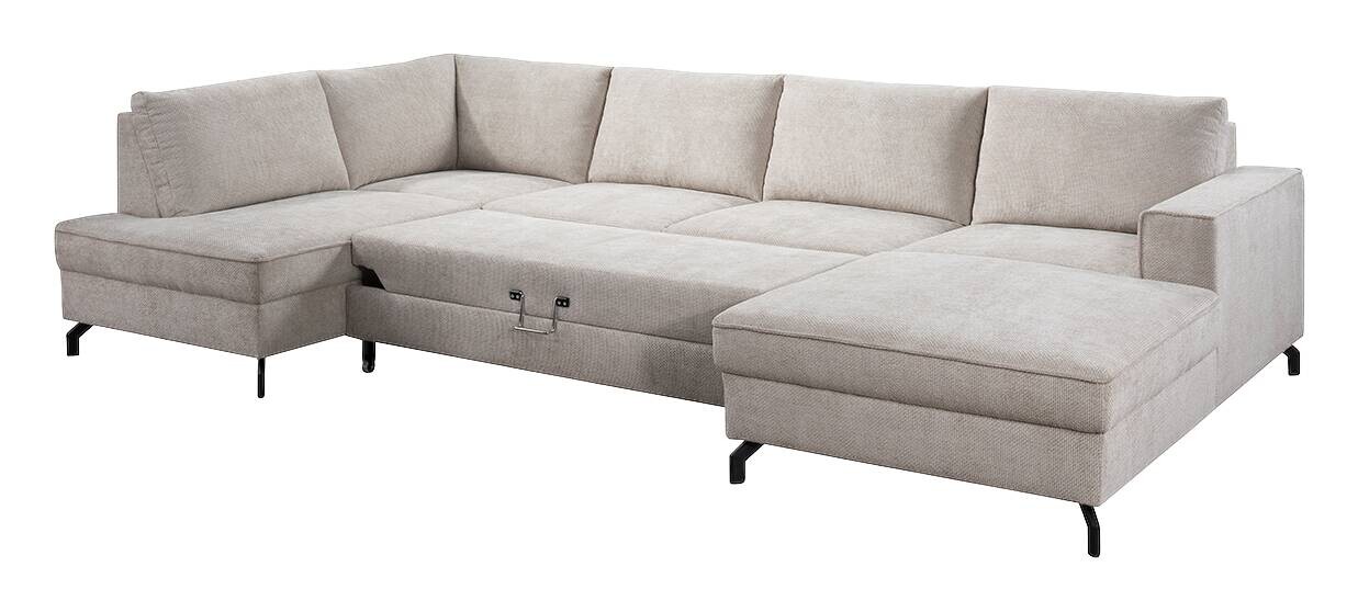 Wohnlandschaft Santorin Greige Microfaser B/H/T: ca. 349x88x197 cm