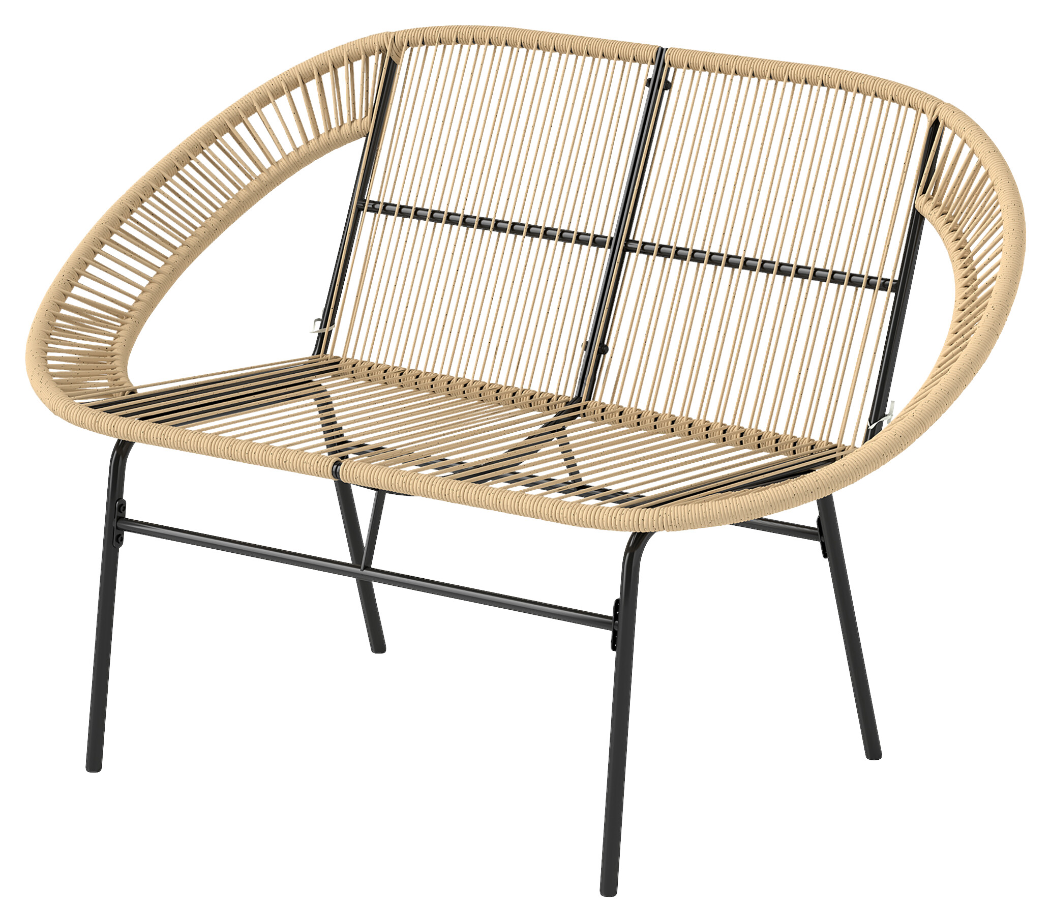 Outsunny Gartenbank khaki Polyethylen B/H/L: ca. 72x83x126 cm