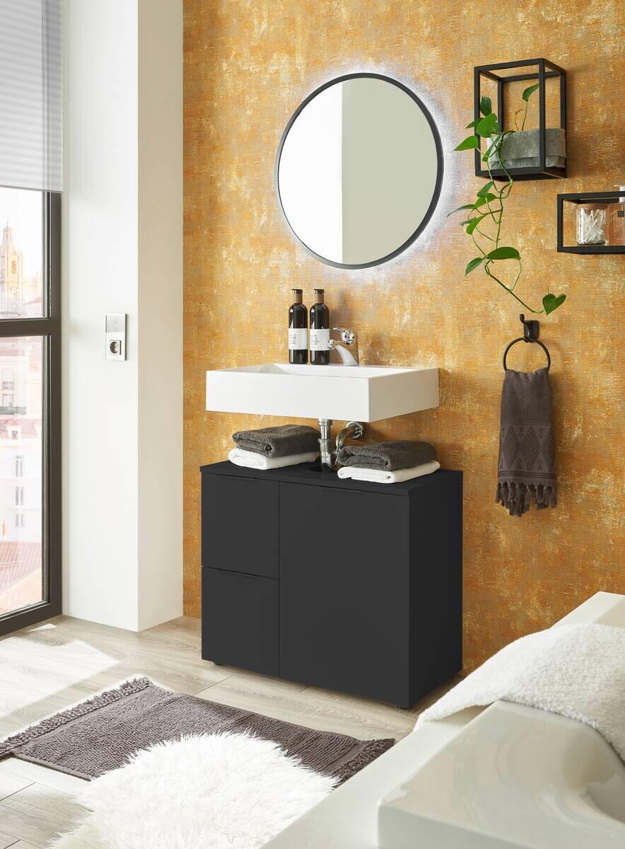 Waschbeckenunterschrank Porto schwarz B/H/T: ca. 70x60x35 cm Waschbeckenunterschrank Porto schwarz B/H/T: ca. 70x60x35 cm