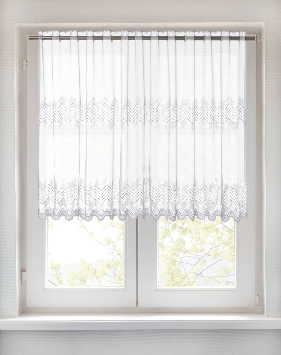 POCOline Scheibengardine Adal weiß B/L: ca. 140x75 cm