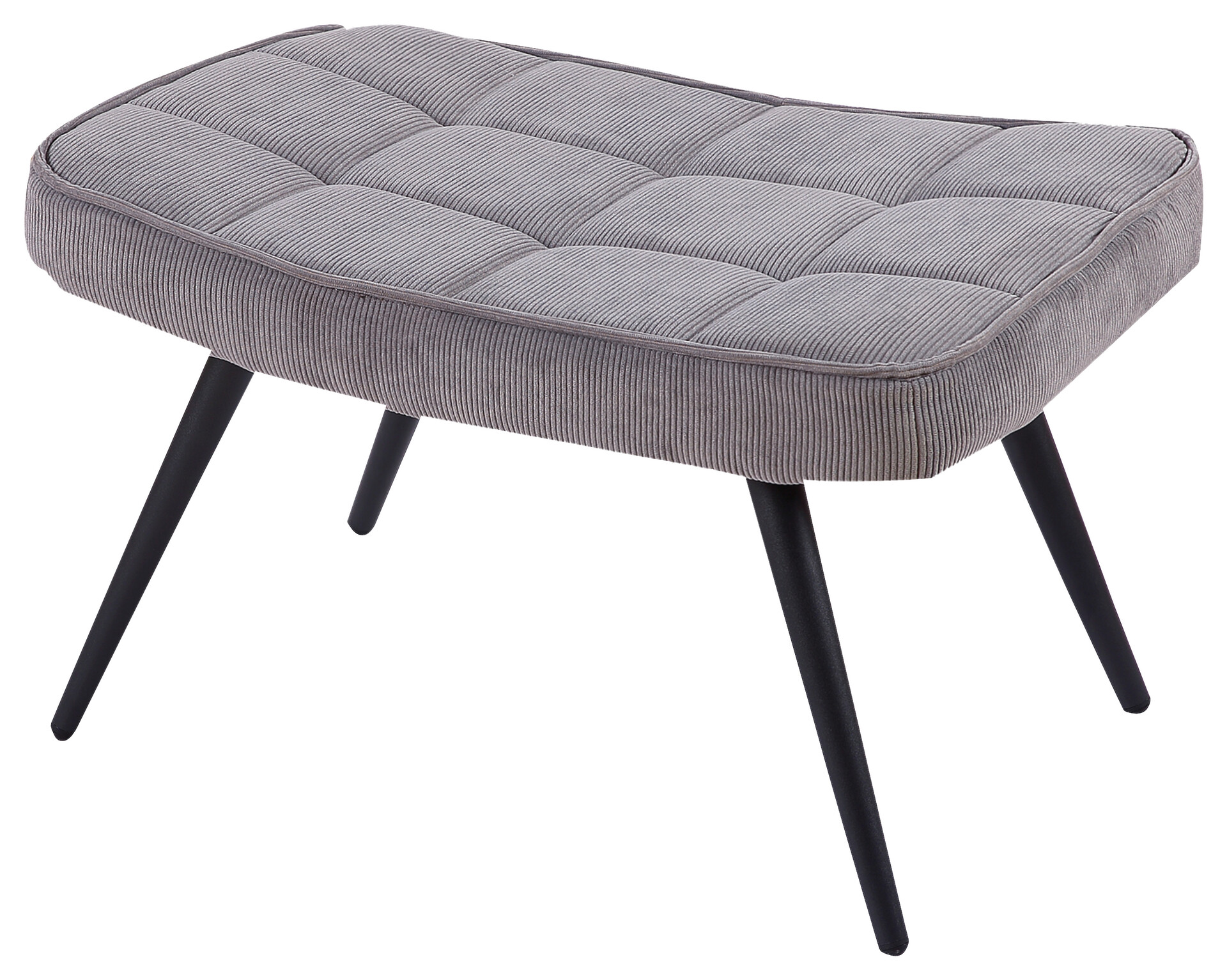 byLIVING Hocker UTA grau schwarz Stoff Metall B/H/T: ca. 60x39x41 cm