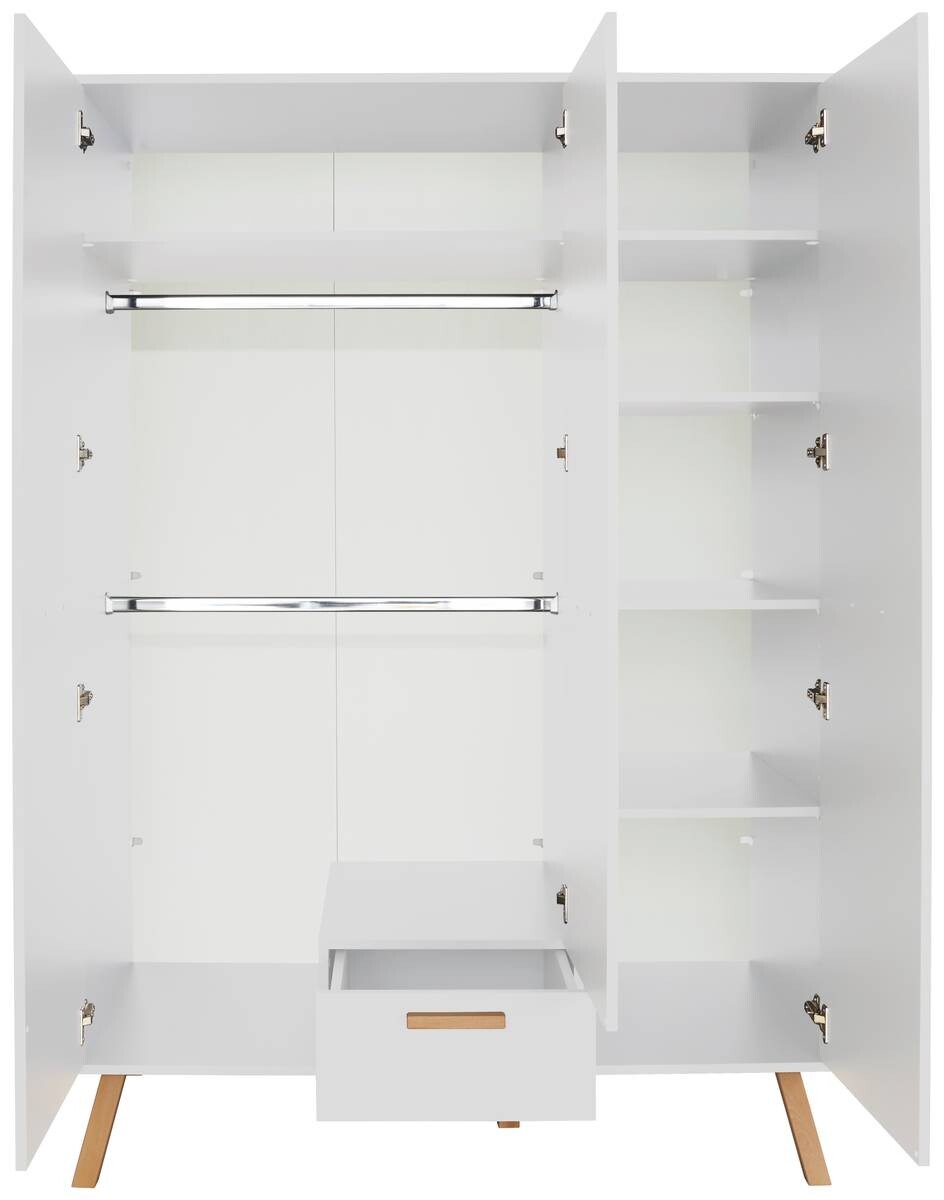 Kleiderschrank Mats weiß B/H/T: ca. 130x190x60 cm