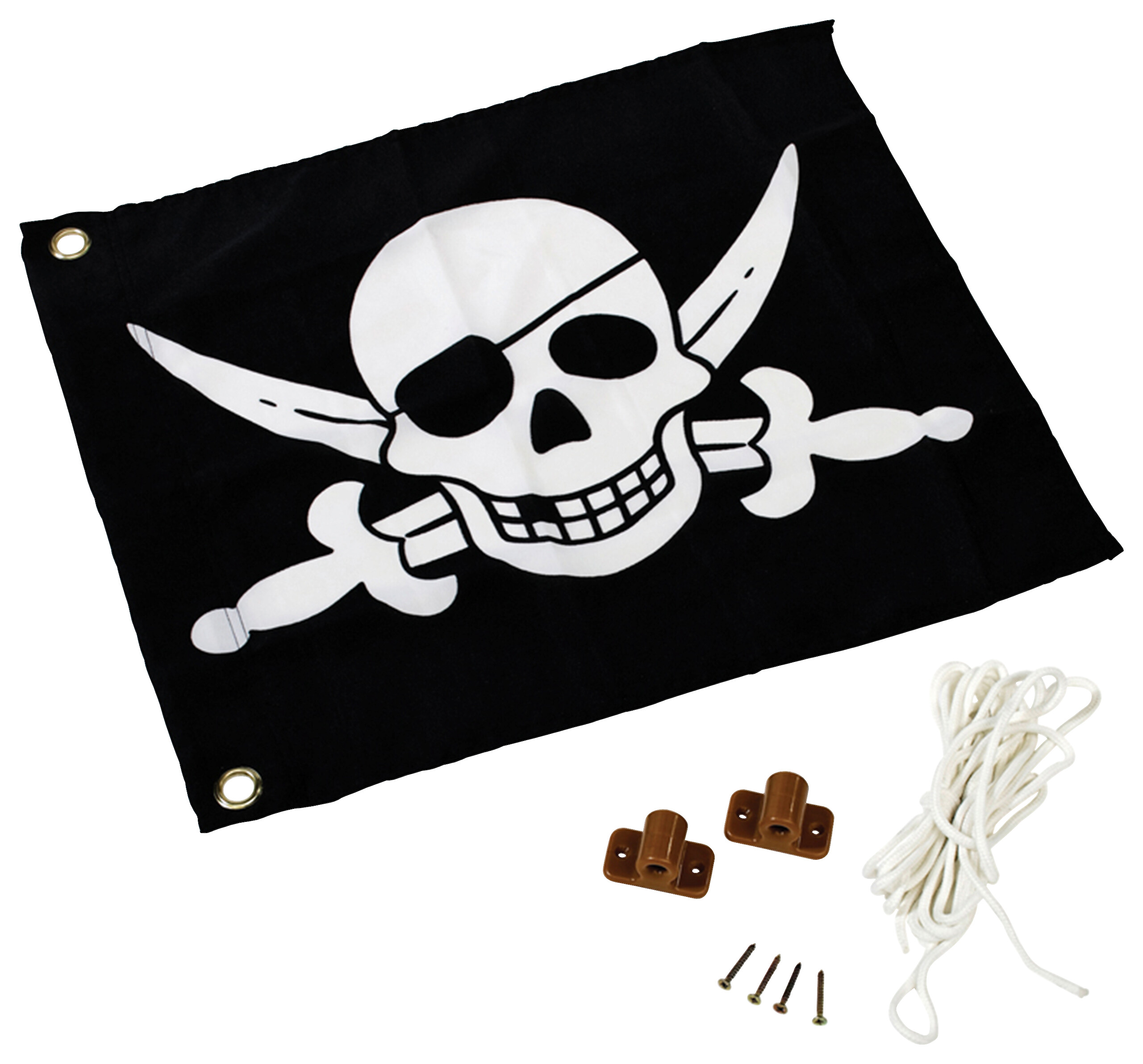 AXI Piratenfahne mit Hisssystem schwarz H/L: ca. 55x45 cm